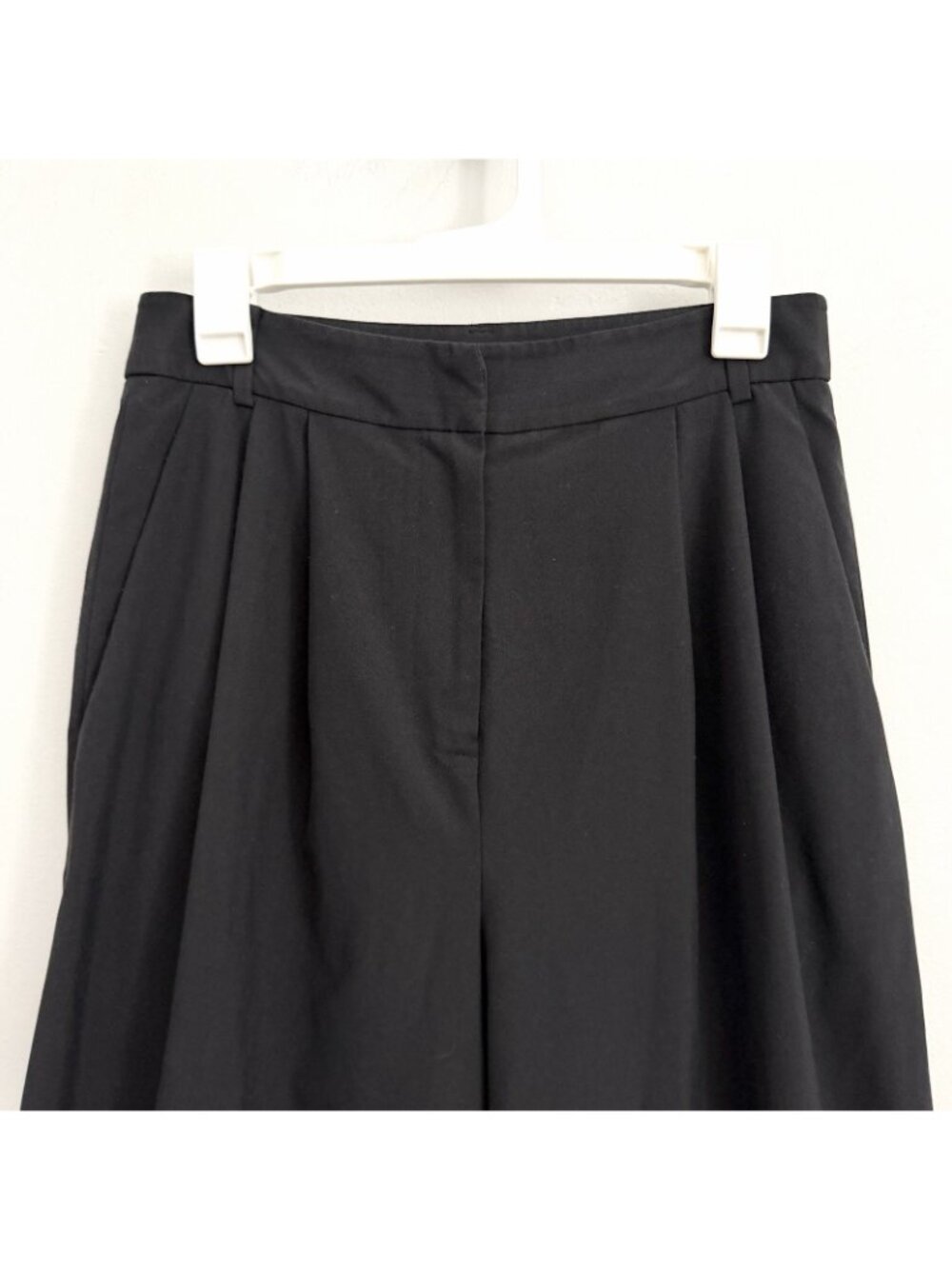 Tibi Black Wide Leg Edith Pleated Stella Culotte Trousers Cropped Women’s Size 4 - Picture 3 of 9